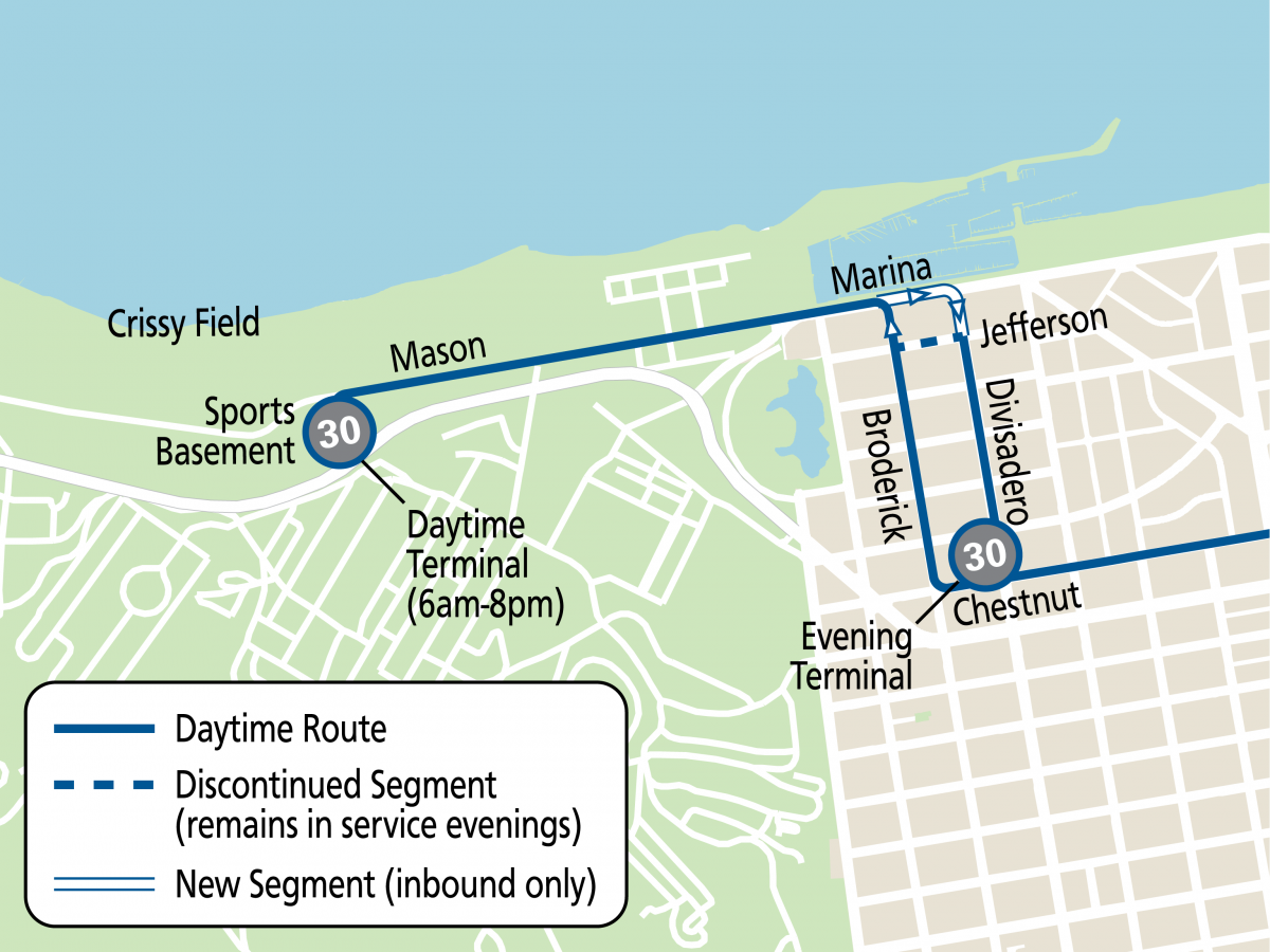 Map of 30 extension to Crissy Field Updated December 5 2020