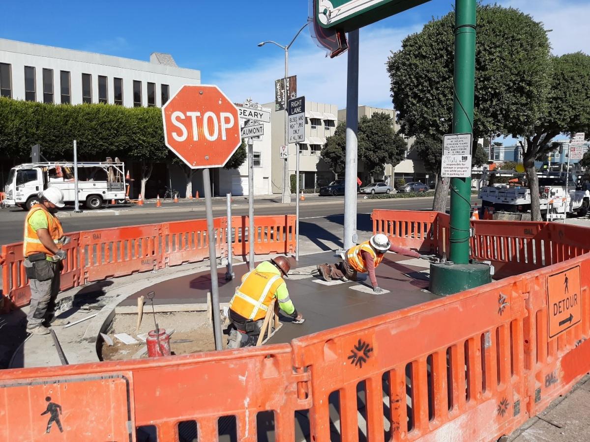 New curb ramp at Geary and Beaumont