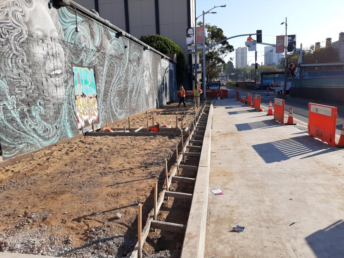 Sidewalk work on Geary Boulevard