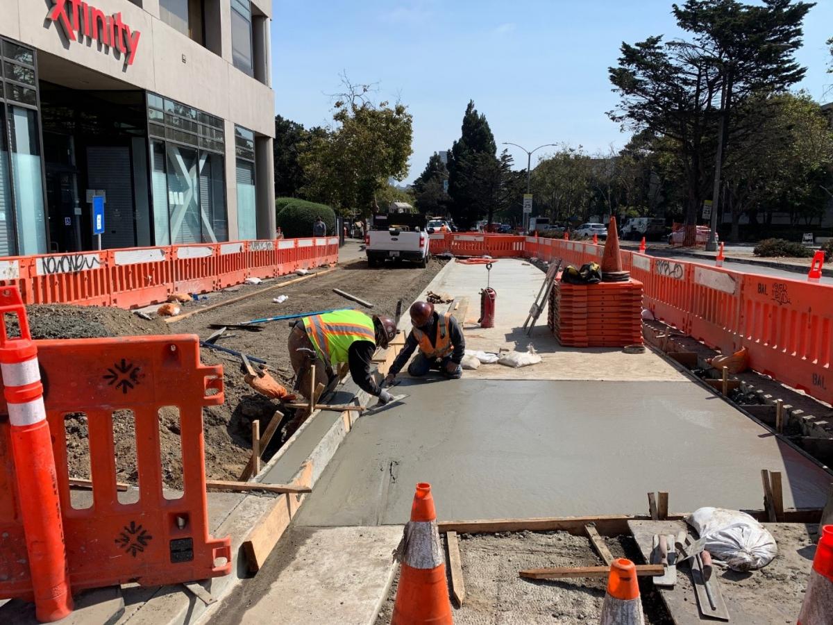 Pavement at Geary and Divisadero