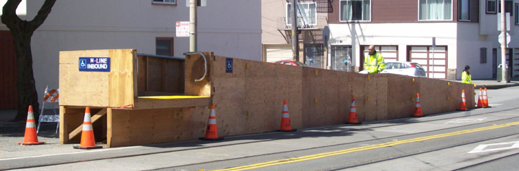 Photo: Example of a temporary accessible boarding ramp