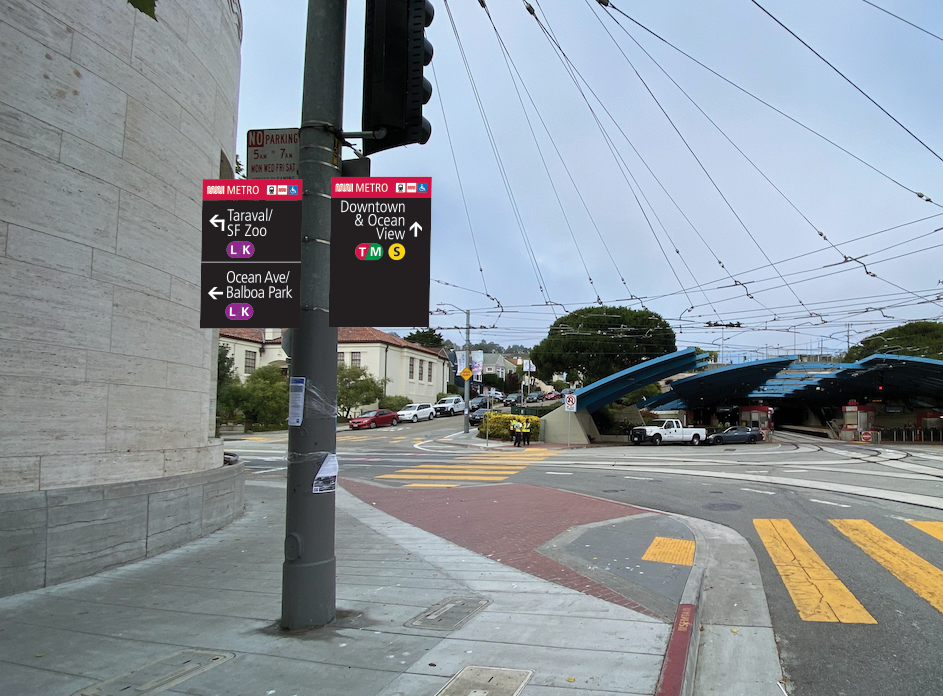 Image: Rendering of new wayfinding signage that will be temporarily installed at West Portal