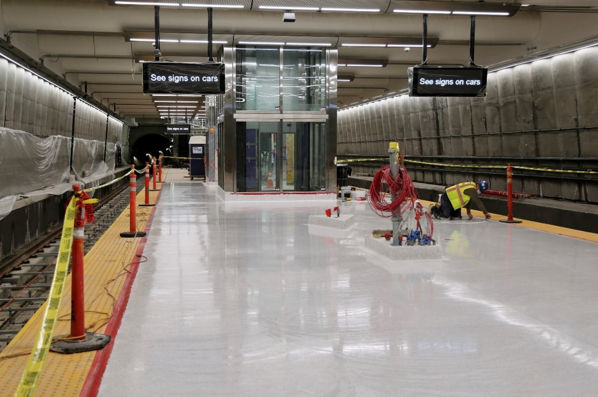 The platform at the future Union Square station