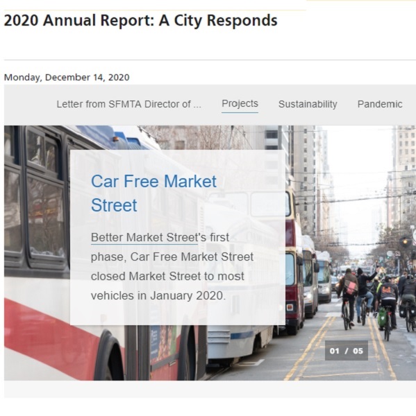 Image of the front cover of the SFMTA 2020 Annual Report