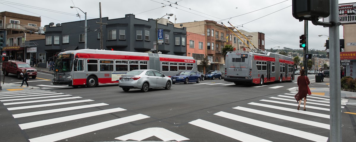 Two coaches with in the Mission District