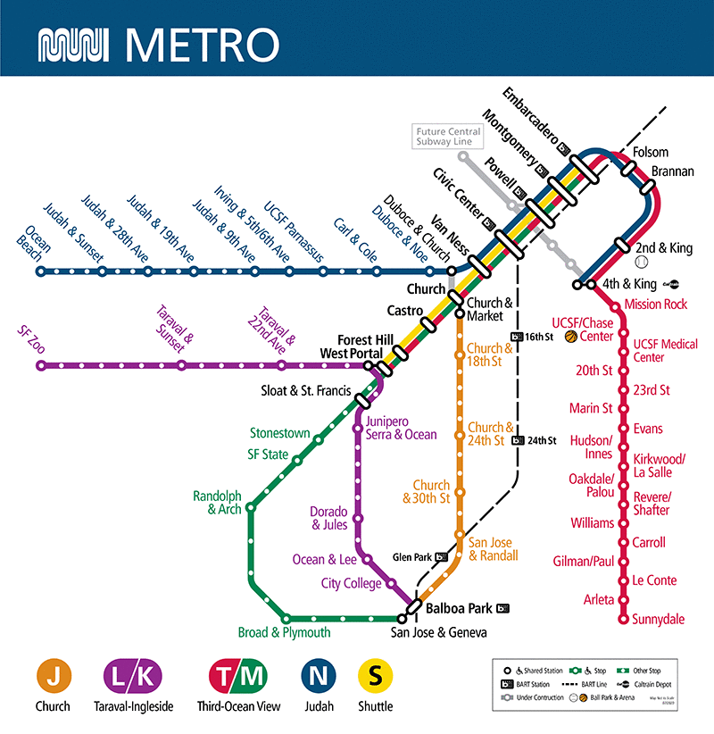 New SFMTA Muni Metro Service Map