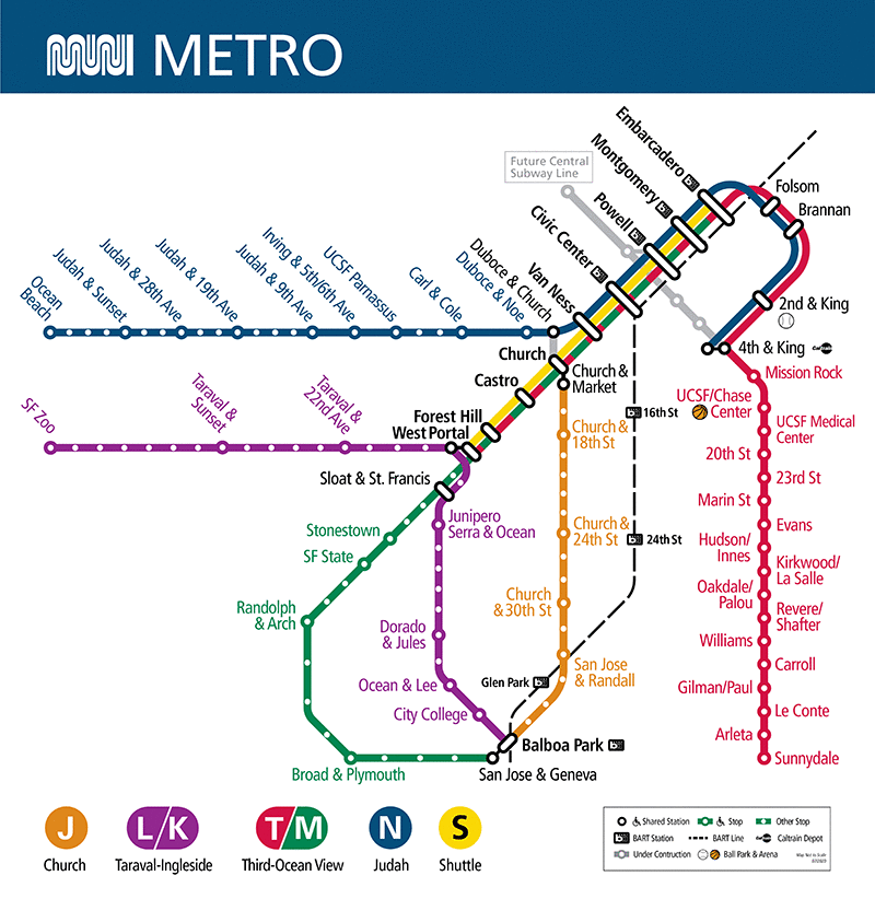 New Muni Metro Map Debuts to Support Major Railway Changes in August