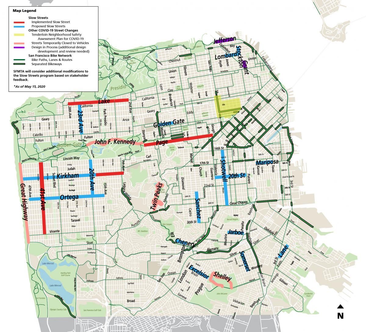 Map of Slow Streets
