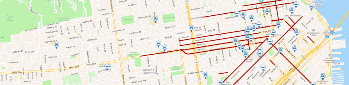 Map of taxi stands