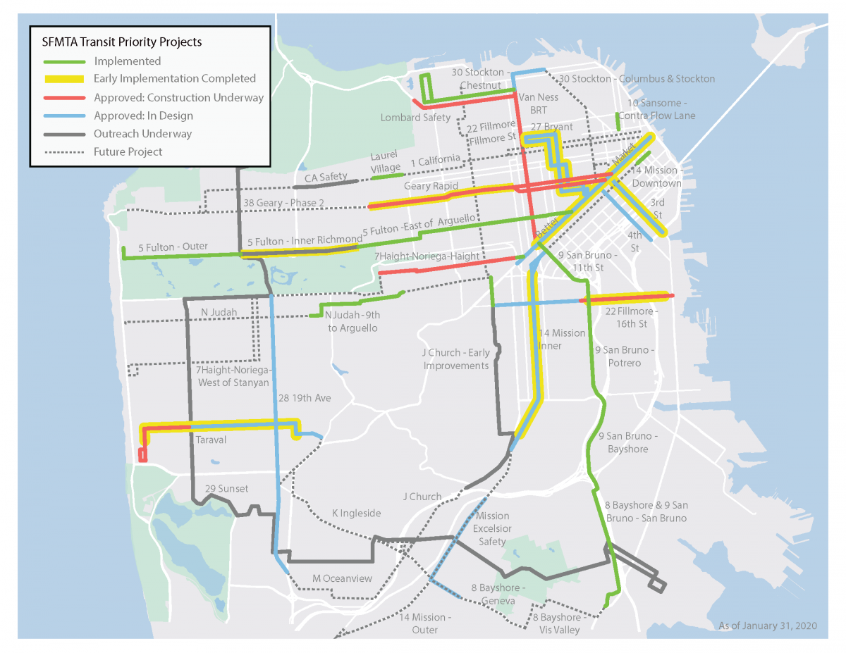 Transit Priority Projects map