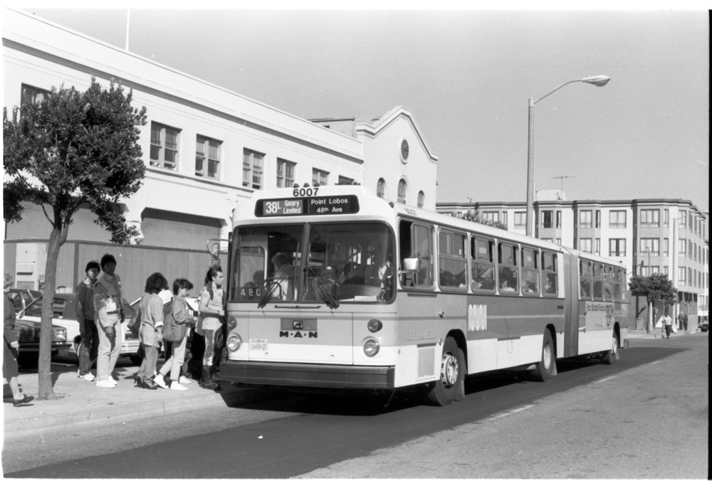 bus with people boarding