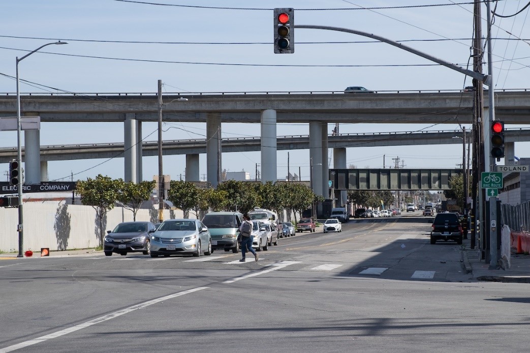 Photo of Person walking across Evans Avenue at Napoleon Street