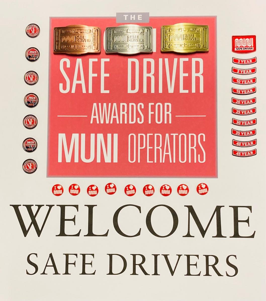 Safe Driver Awards 2021 token, belt buckles and patches 