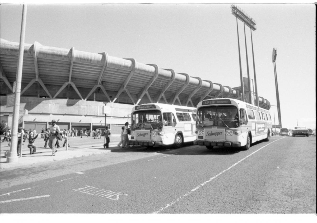 Muni buses outside Candlestick Park