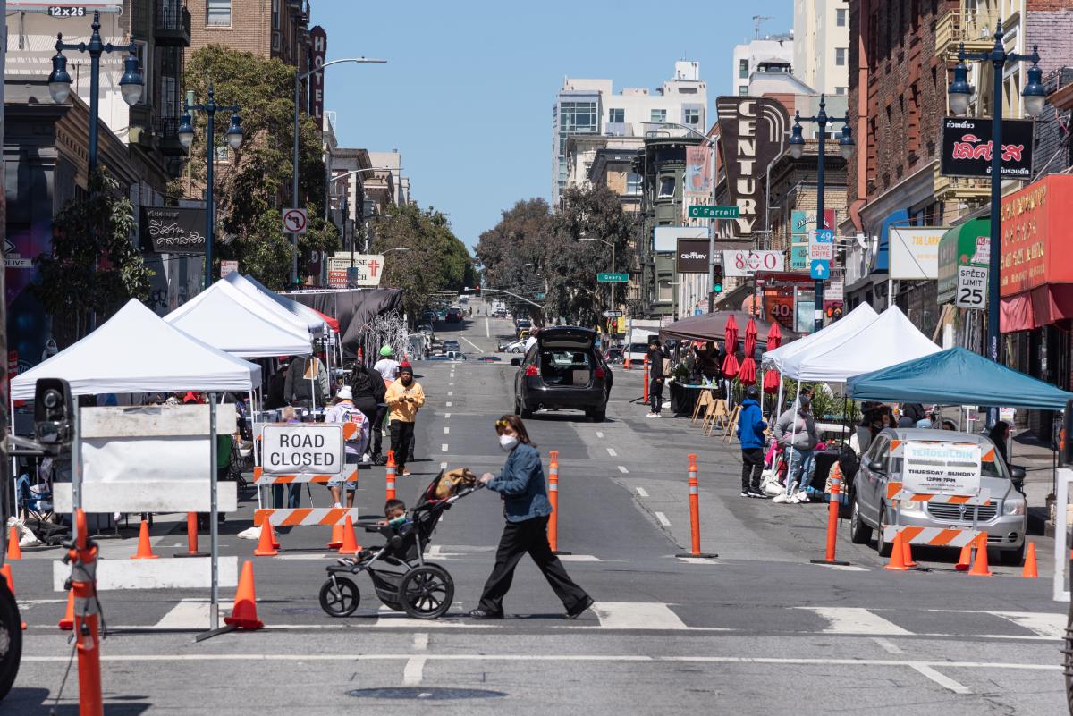 Photo of a slow street in the Tenderloin neighborhood