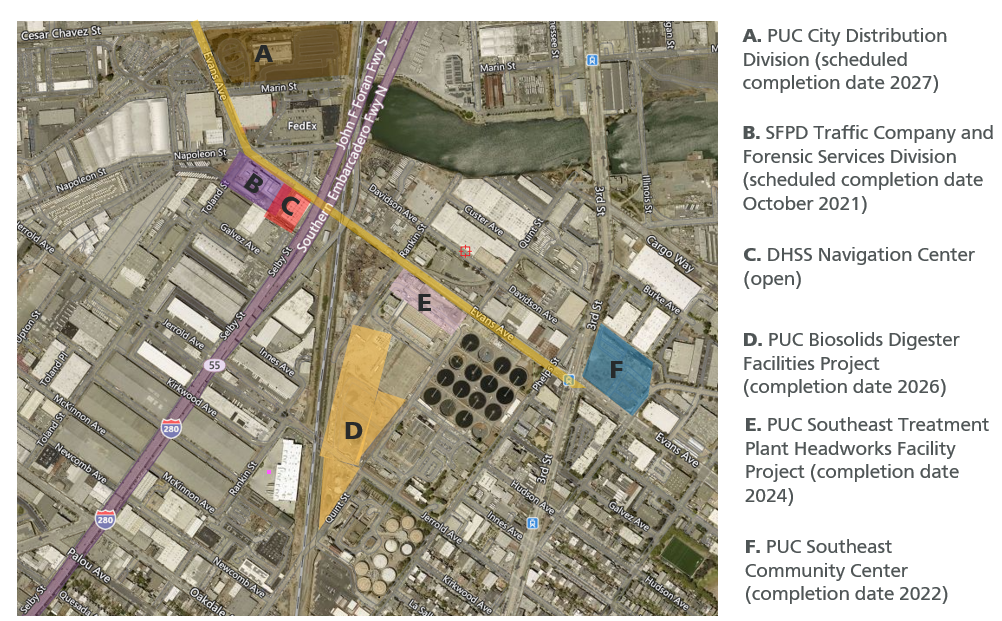 Aerial of current and upcoming development