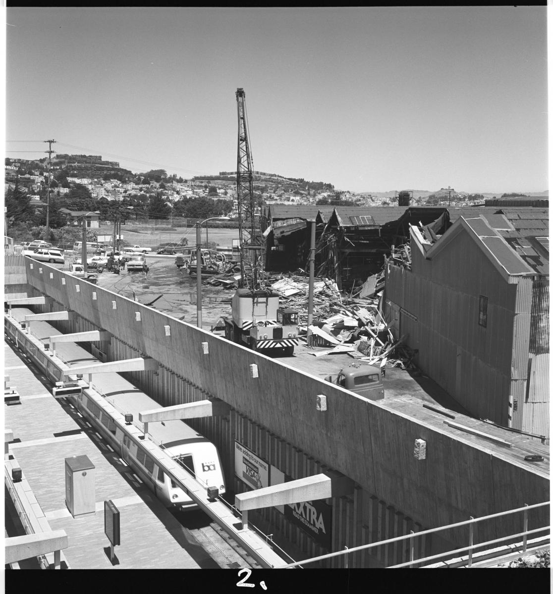 The end of an era came on May 31, 1977 when Elkton Shops was torn down after 70 years of service. In less than 3 years, a rail yard filled with brand new light rail vehicles would stand in place of the old shop buildings.