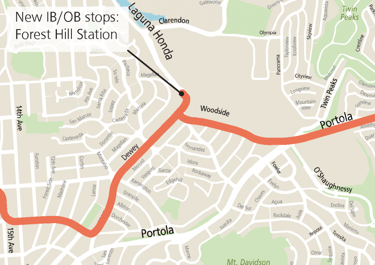 Map of L Owl route with new stop near Forest Hill Station