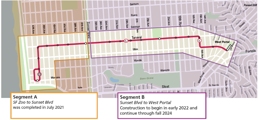 Map of Construction Scope and Segments A and B