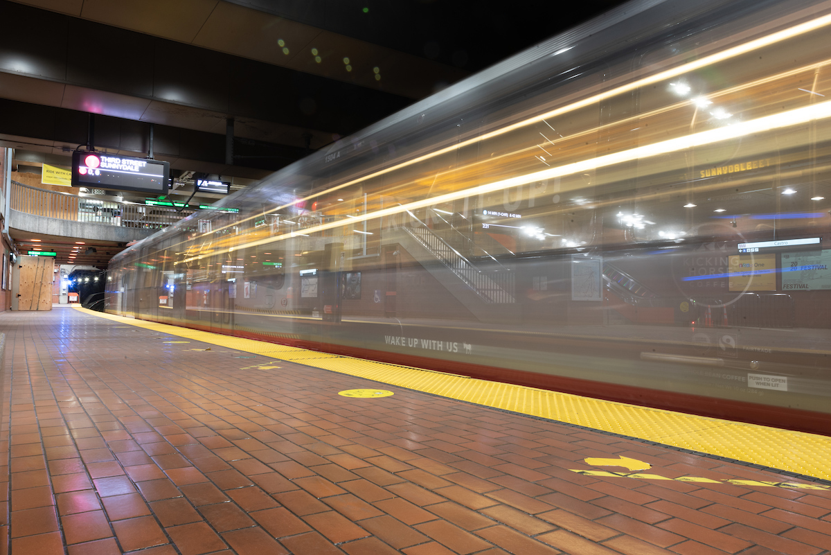 Photo of T Third train entering Castro Station