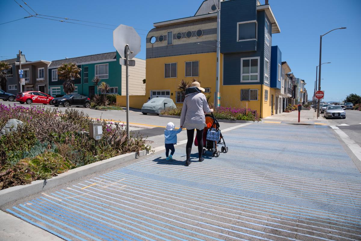 New peds crossing on Taraval Street