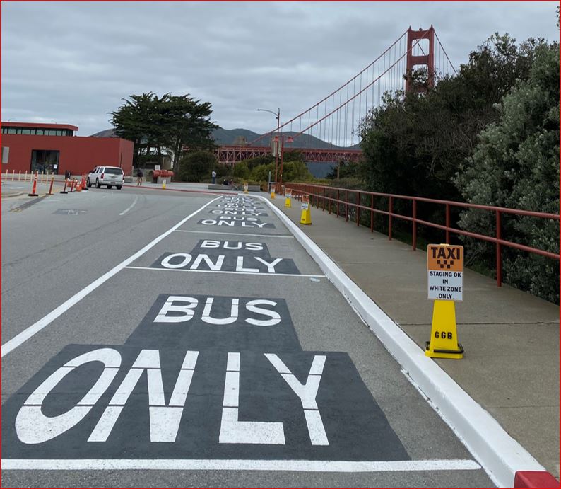 Temp taxi stand on Golden Gate Bridge Welcome Center