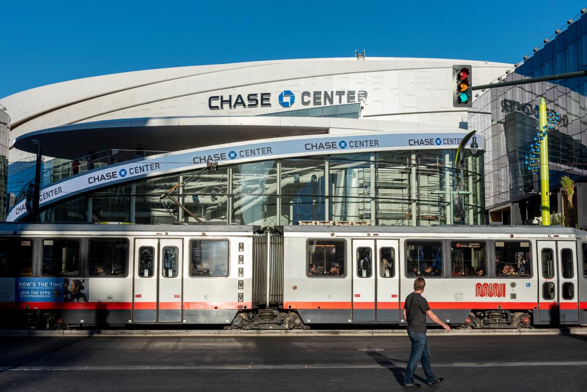 Photo of T Third in front of Chase Center