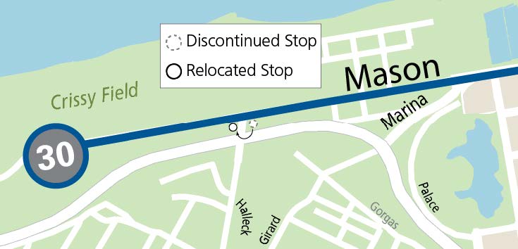 30 Stockton Stop Relocation Map