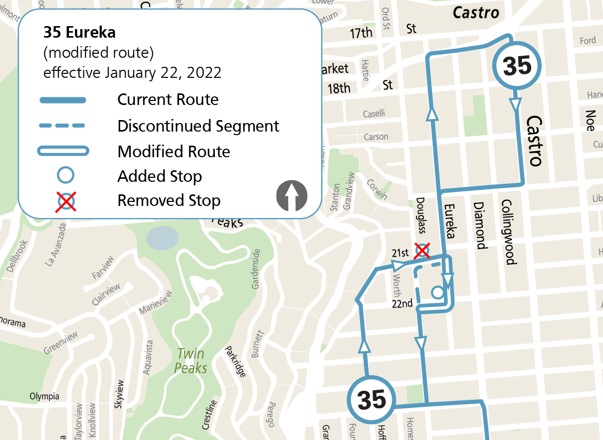 35 Eureka stop relocation map