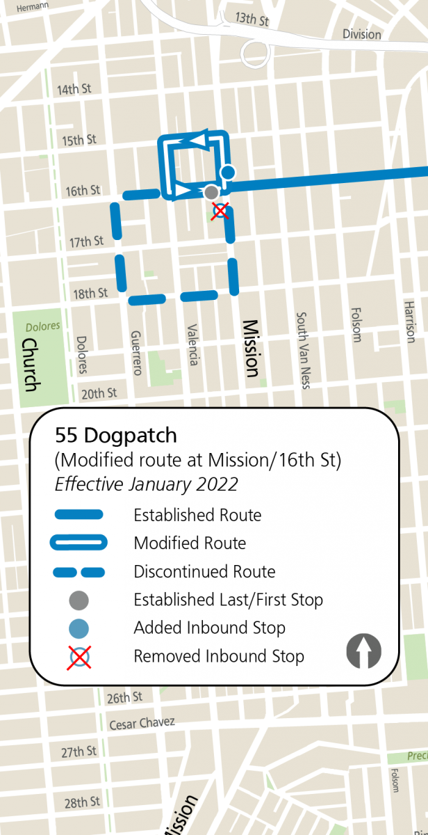 55 Dogpatch Route Modification Map