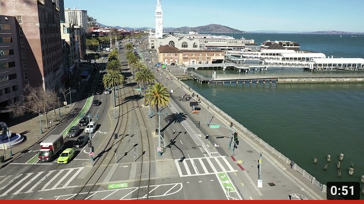 Aerial image of the Embarcadero corridor from Mission Street facing the Ferry Building
