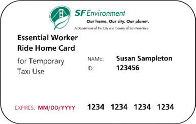 Essential Worker Ride Home Card