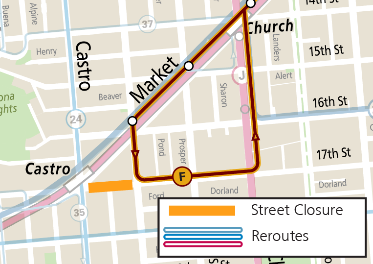 F Market reroute map