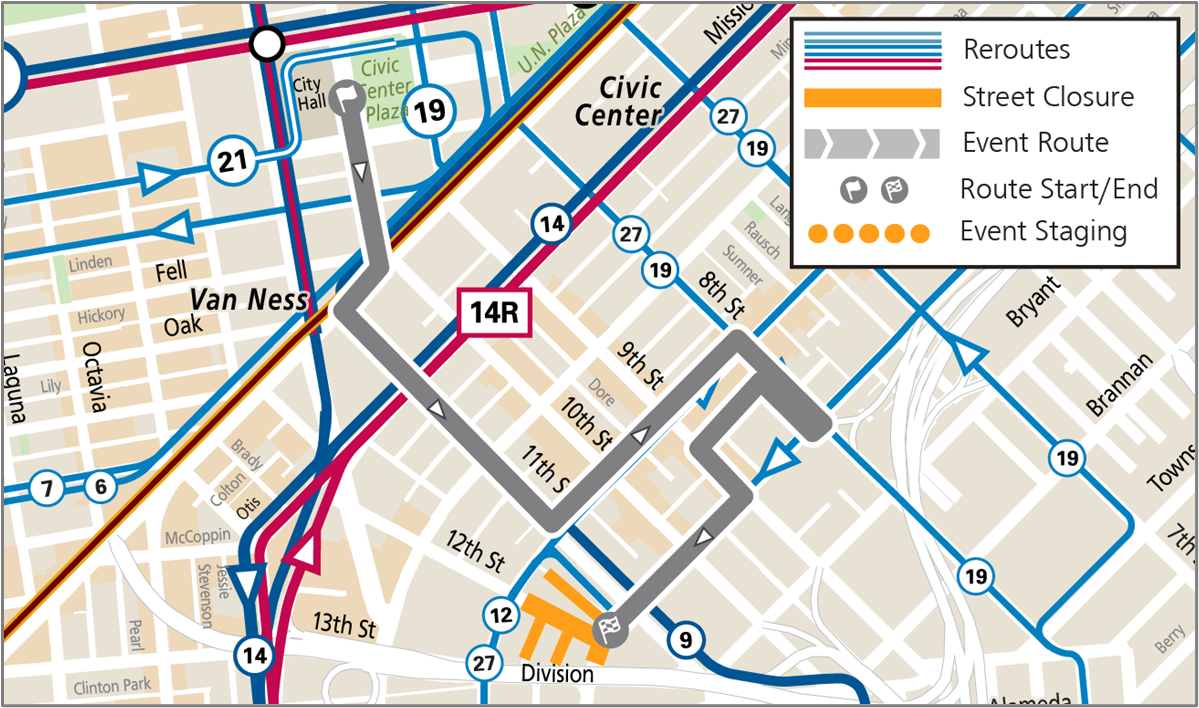 Leather Fest Reroute Map