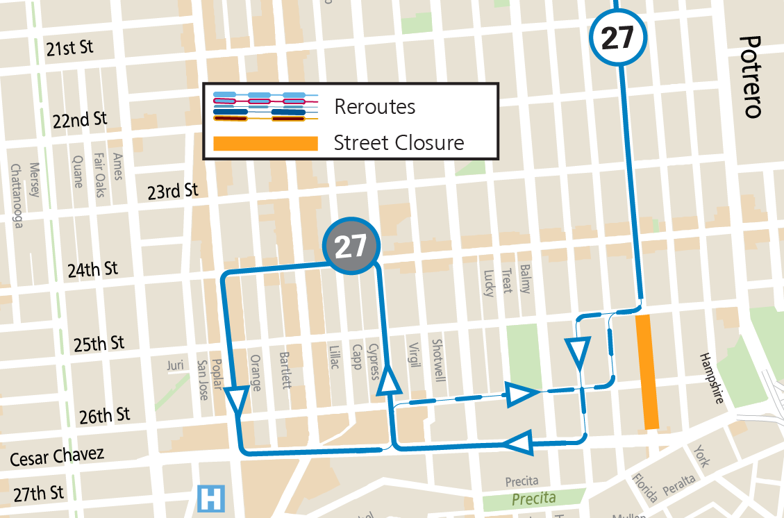 Muni reroute map