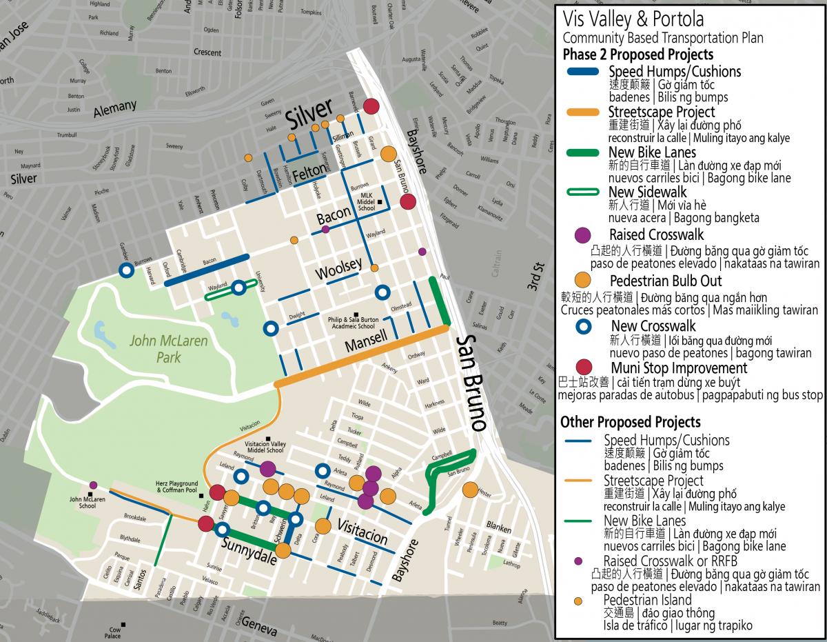 Project map with proposed improvements
