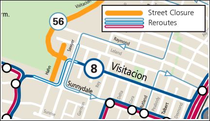 Ruth Jackson Family Day Muni Reroute Map