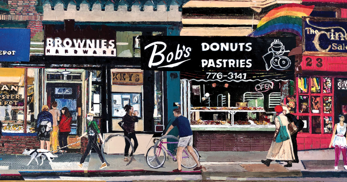 Painting of Bob's Donuts by Tan Sirinumas