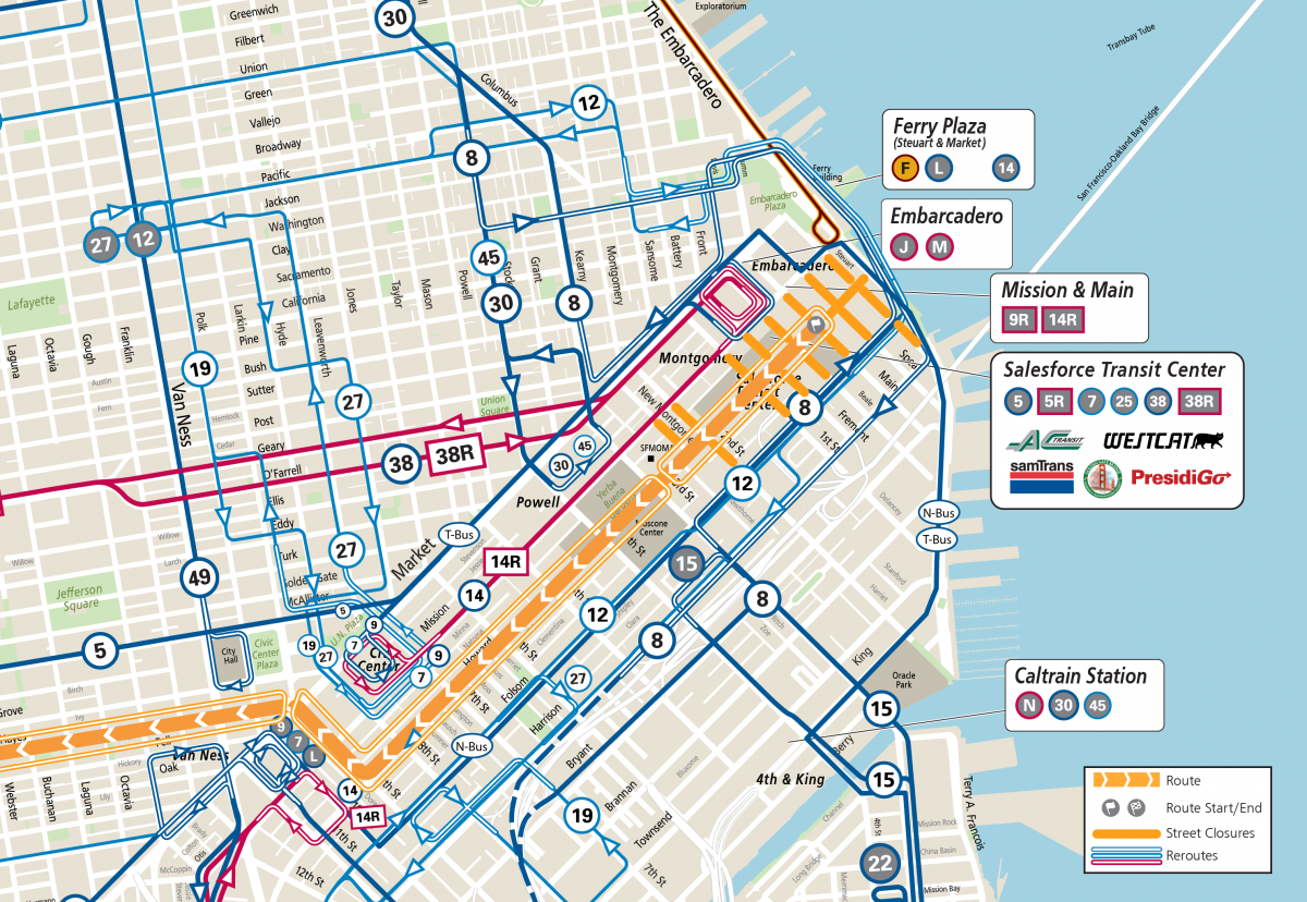 Bay to Breakers downtown route map