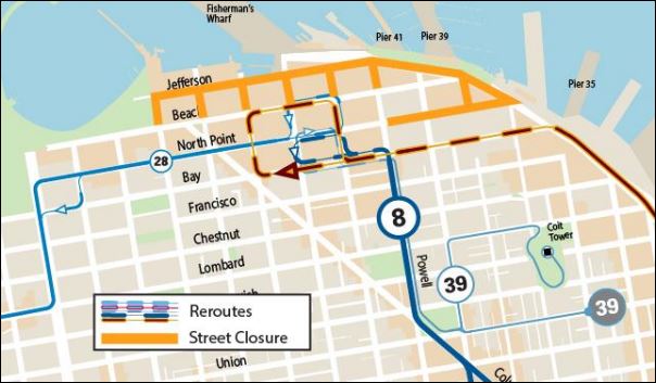 Veterans Day Parade 2023 Muni Reroute Map