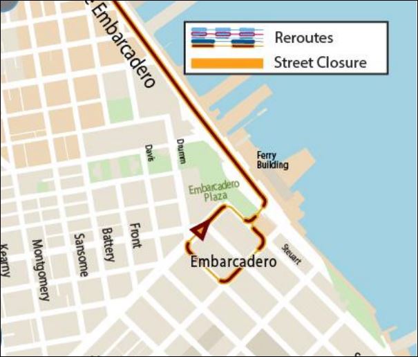 Veterans Day Parade 2023 Muni F Shuttle Bus Route Map