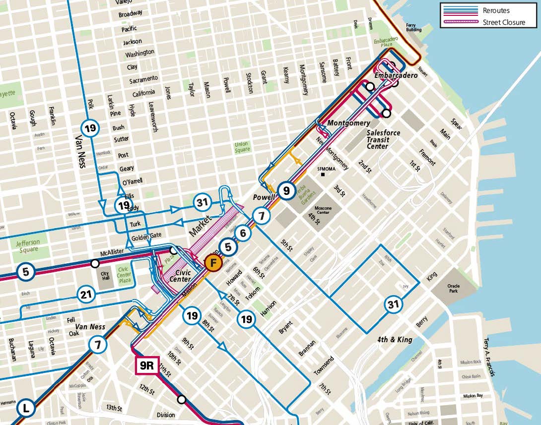 Event Service Map during Better Market Street construction work, Oct. 14-28.