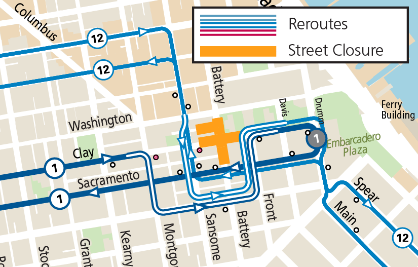 Muni Service Reroute Graphic