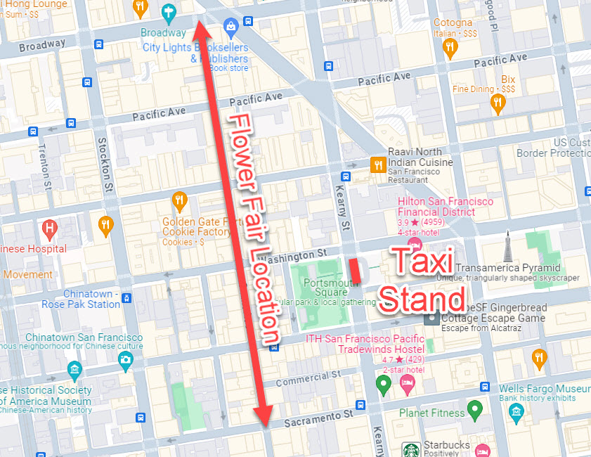 Map for the taxi stand for Chinese New Year Flower Fair 