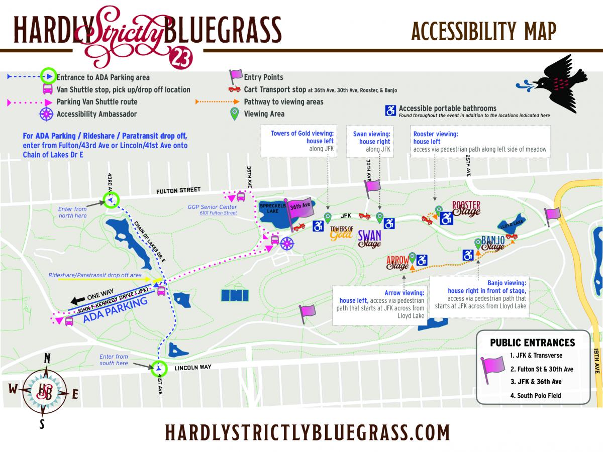 Accessibility map for Hardly Strictly Bluegrass 2023