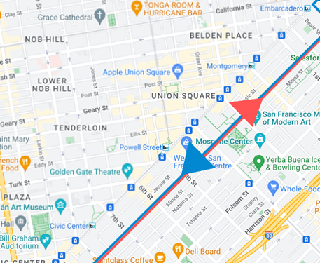 Map showing the closure of Market Street