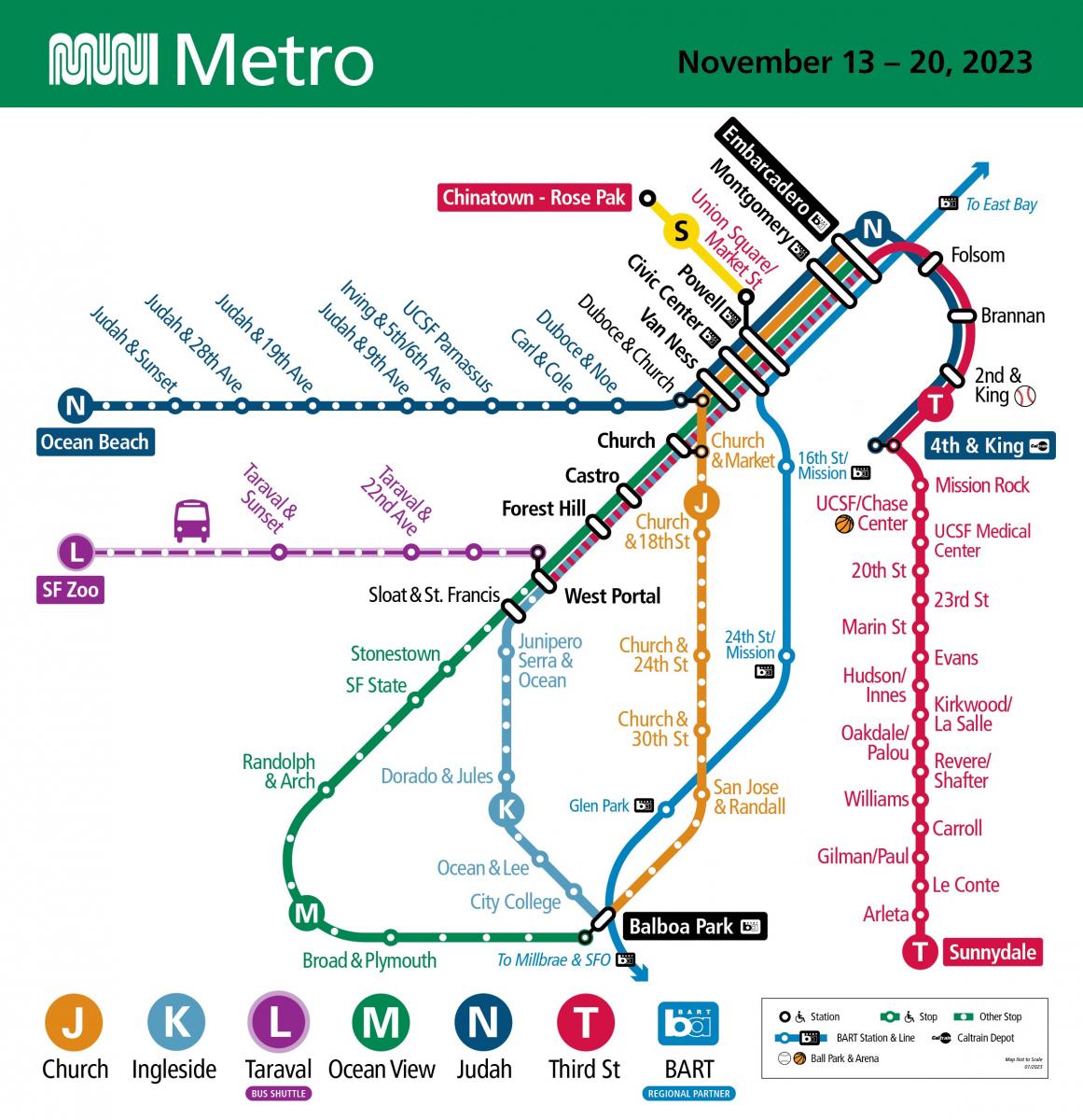 The image shows the transit changes and ways to access Chase Center that are discussed above.