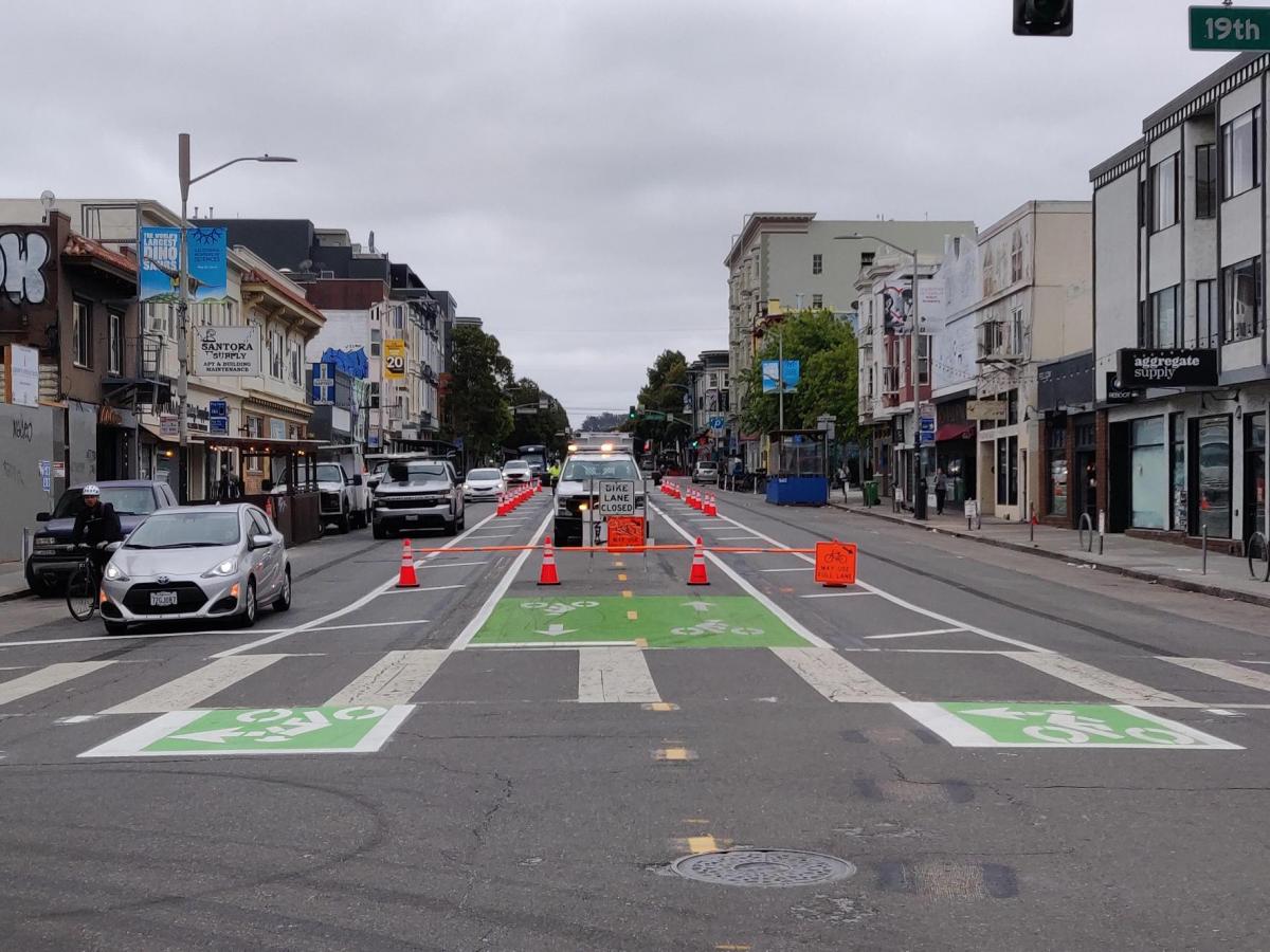 Bikeway closed on Valencia Street