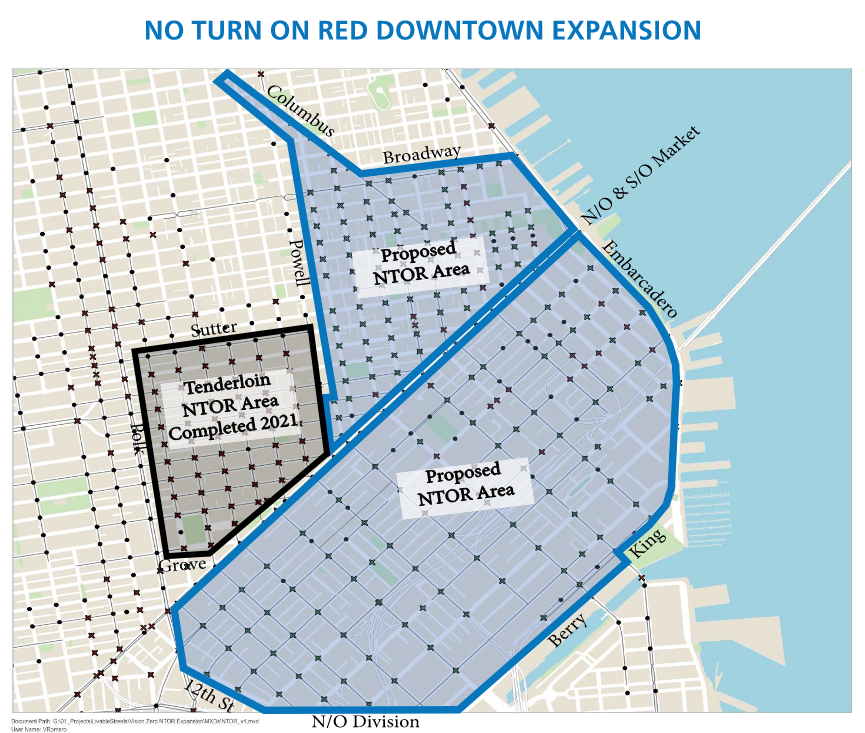 No turn on red San Francisco Downtown Expansion