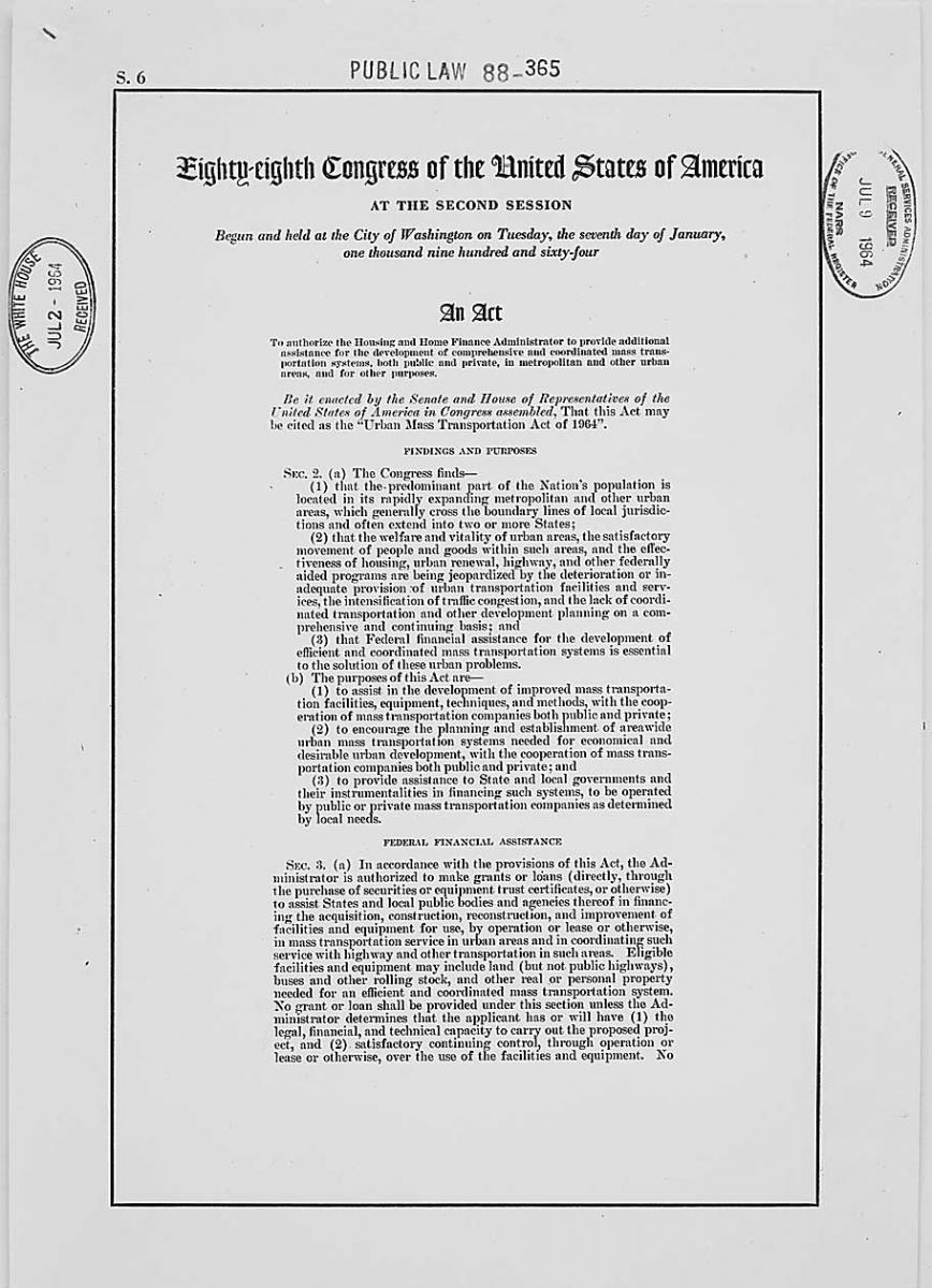 Text of documentation with signatures towards the bottom of the page with time stamped notation of 1964